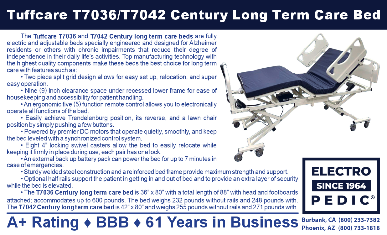 Los Angeles Tuffcare T7036/T7042 Century Long Berm Care Bed